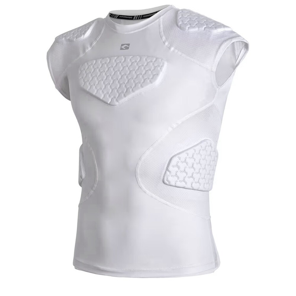 COOLOMG Youth Football Padded Shirt Chest Protector Rib Heart Shouldr Sternum XS
